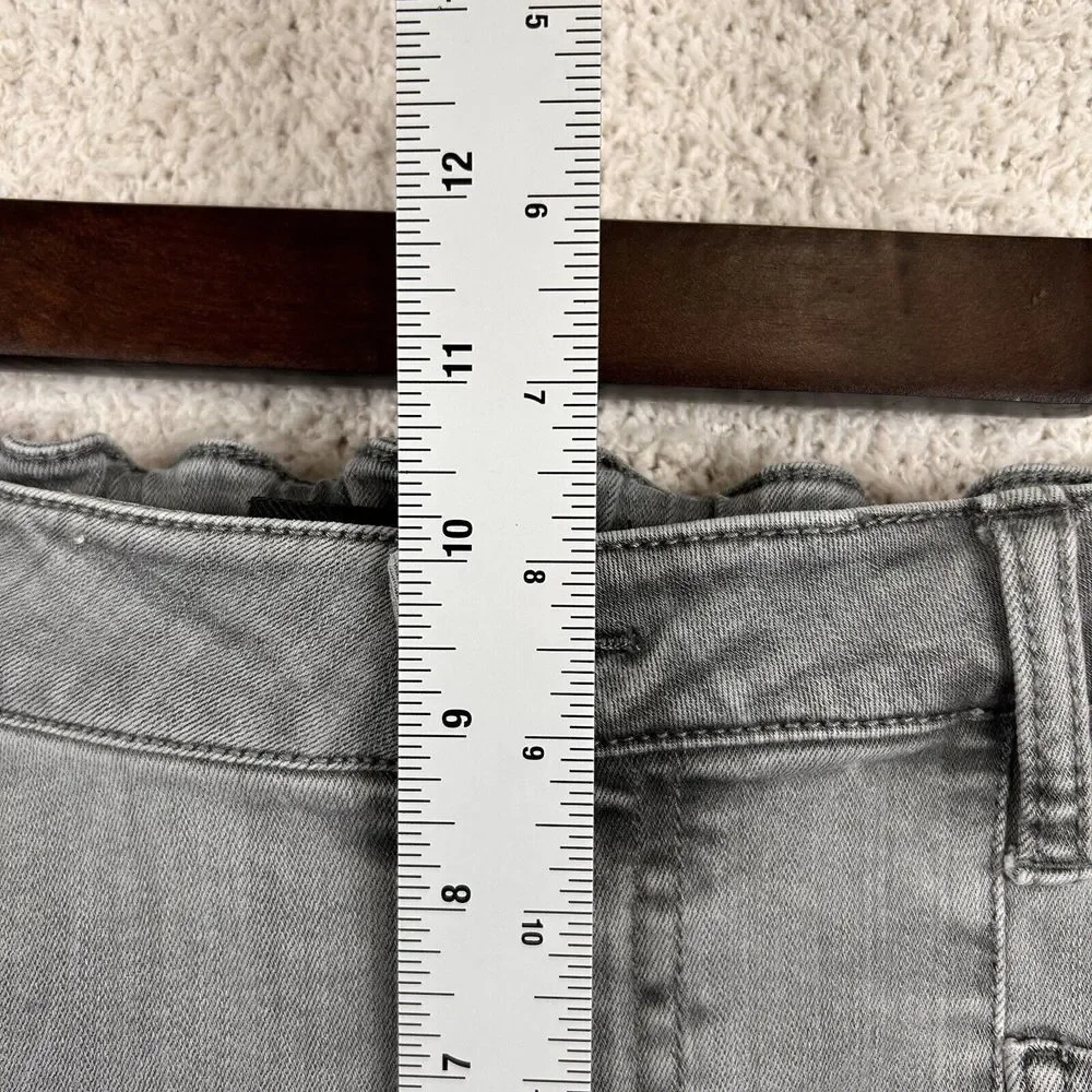 Liverpool Jeans Womens 16/33 Gray Wash Crop Cargo‎ Stretch Mid Rise Zip Ankle